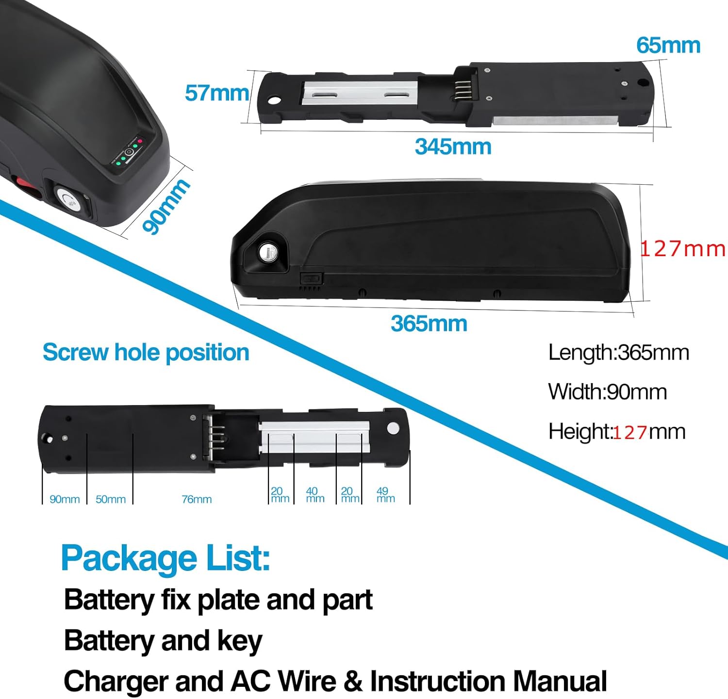 48v 20ah Downtube Battery